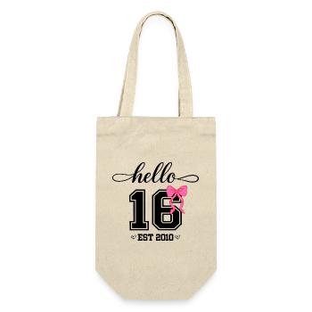 Bonjour 16 Est 2010 Girl Birthday Design - Sac à bouteille - nature - Devant