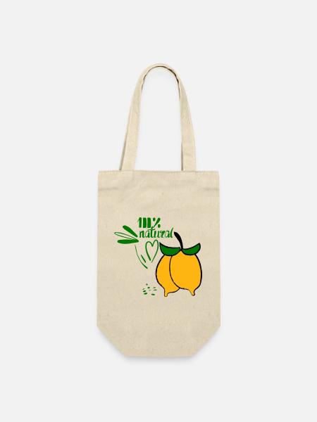 Zitronen - Geschenkbeutel für Flaschen - Natur