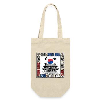 Seoul South Korea Korean Flag Korean Temple - Gift Bag for Bottles - nature - Front