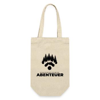 Abenteuer beginnt ohne WLAN – Outdoor Natur Wald - Geschenkbeutel für Flaschen - Natur - Vorne