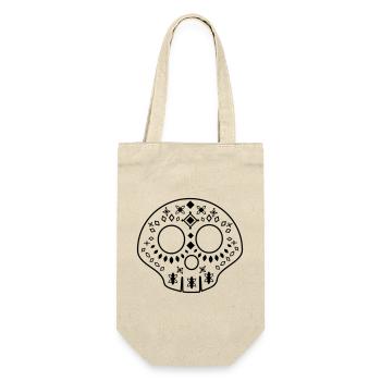 Calavera - Crâne à motifs - noir - Sac à bouteille - nature - Devant
