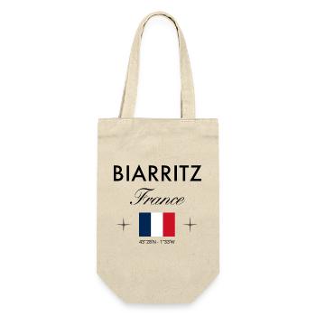 Biarritz France Coordinates Travel Souvenir - Gift Bag for Bottles - nature - Front