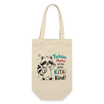 Kita Abschied Raccoon - Geschenkbeutel für Flaschen - Natur - Vorne