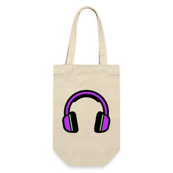 Silhouette musicale des écouteurs - Sac à bouteille - nature - Devant
