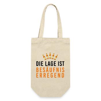 Die Lage ist besäufniserregend, Bierflaschen, Fasc - Geschenkbeutel für Flaschen - Natur - Vorne