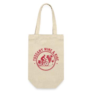 Tuscany Wine & Ride Vintage-Stempel - Geschenkbeutel für Flaschen - Natur - Vorne