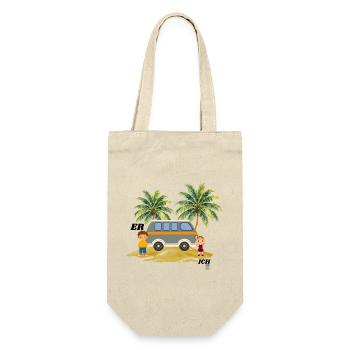 ER ICH - Geschenkbeutel für Flaschen - Natur - Vorne