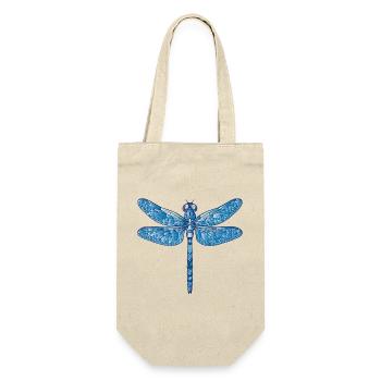 Illustration de libellule bleue en style vectoriel - Sac à bouteille - nature - Devant