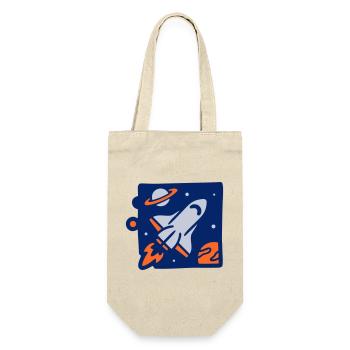 Space Rocket Illustration - Gift Bag for Bottles - nature - Front