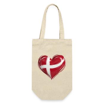 Denmark Heart Flag - Gift Bag for Bottles - nature - Front