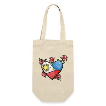 Cœur du drapeau philippin avec des roses - Sac à bouteille - nature - Devant