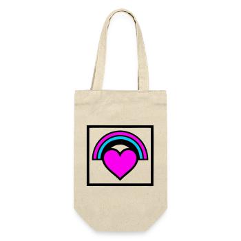 Rainbow Heart Frame Graphic - Gift Bag for Bottles - nature - Front