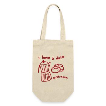 Ich habe ein Date mit meiner Mutter. - Geschenkbeutel für Flaschen - Natur - Vorne