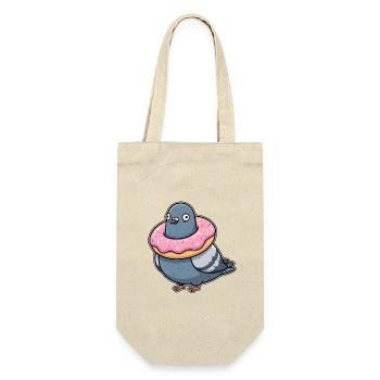 Donut Taube - Geschenkbeutel für Flaschen - Natur - Vorne