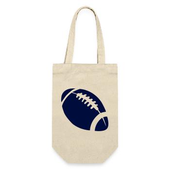Dunkles Football Stitch-Design - Geschenkbeutel für Flaschen - Natur - Vorne