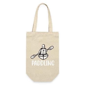 kajak paddeln paddling kanu paddel boot - Geschenkbeutel für Flaschen - Natur - Vorne