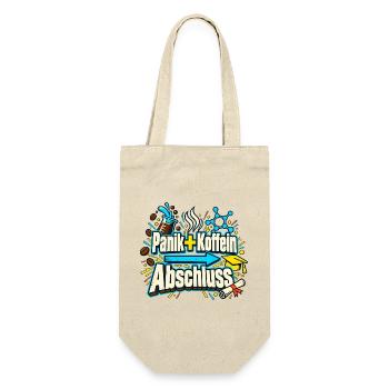 Abi Abschluss Prüfungsstress Koffein Nerd Humor - Geschenkbeutel für Flaschen - Natur - Vorne