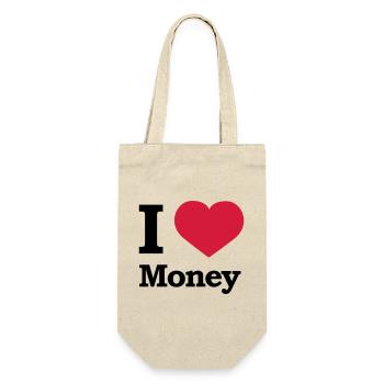 I love Money | Herz | Heart - Sac à bouteille - nature - Devant
