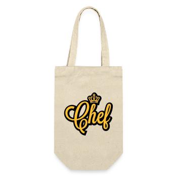 Chef | Crown | Krone - Gift Bag for Bottles - nature - Front