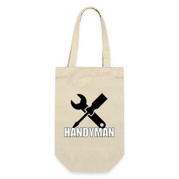 Handwerker 🔨 - Geschenkbeutel für Flaschen - Natur - Vorne
