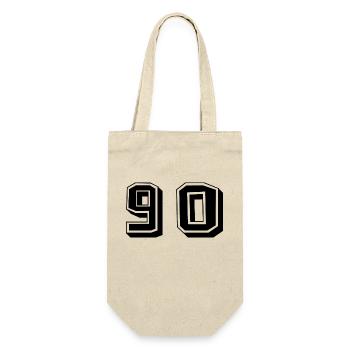 90 JAHRE. 90-jähriges JUBILÄUM. JUBILÄUM 90 JAHRE. 90 - Geschenkbeutel für Flaschen - Natur - Vorne