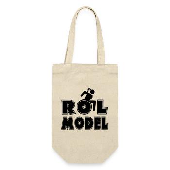 Jeder Rollstuhlfahrer ist ein Vorbild. Ehefrau* - Geschenkbeutel für Flaschen - Natur - Vorne