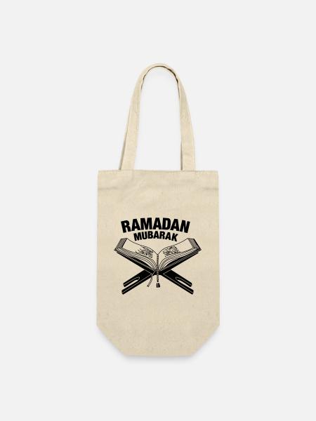 Koran Ramadan Mubarak - Geschenkbeutel für Flaschen - Natur