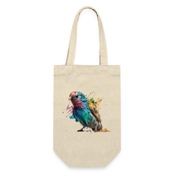 Colorful Little Bird Splash Art Design - for everyone - Gift Bag for Bottles - nature - Front