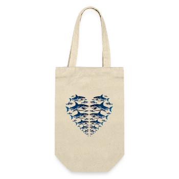 Shark Heart - Geschenkbeutel für Flaschen - Natur - Vorne