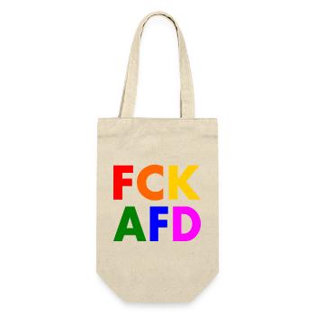 Fck afd - Geschenkbeutel für Flaschen - Natur - Vorne
