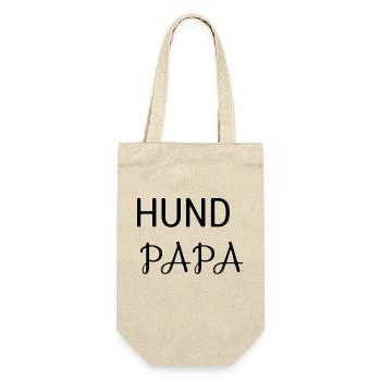 Hunde Papa - Geschenkbeutel für Flaschen - Natur - Vorne