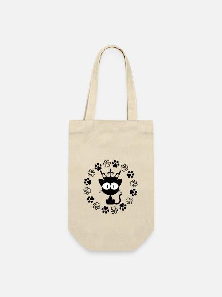 Katze 2 - Geschenkbeutel für Flaschen - Natur