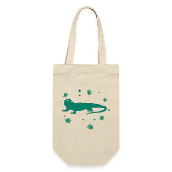 Bartagame - Amphibie Tier - Geschenkbeutel für Flaschen - Natur - Vorne