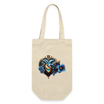 Fantastisches Steampunk-Herz - Geschenkbeutel für Flaschen - Natur - Vorne