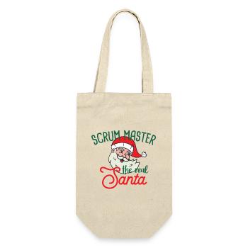 Scrum Master xmas the real Santa Weihnachten - Geschenkbeutel für Flaschen - Natur - Vorne