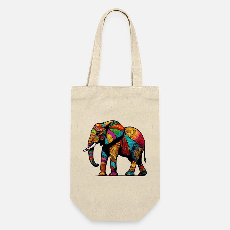 Elefant - Geschenkbeutel für Flaschen - Natur