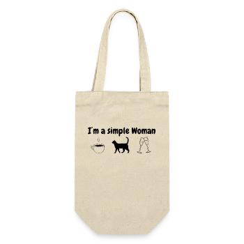 I’m a simple woman - Geschenkbeutel für Flaschen - Natur - Vorne