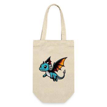 Drache - Geschenkbeutel für Flaschen - Natur - Vorne