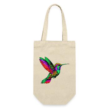 Kolibri - Geschenkbeutel für Flaschen - Natur - Vorne