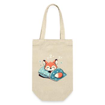 Fox Sleeping In Bed At Night Time - Geschenkbeutel für Flaschen - Natur - Vorne