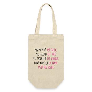 Ma SOEUR est belle - Sac à bouteille - nature - Devant