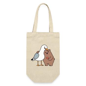 Mer du Nord Mouette Ours Brun Amitié Amour Maigre - Sac à bouteille - nature - Devant