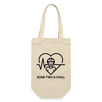 Zone Zwei & Chill Radfahrerherz - Geschenkbeutel für Flaschen - Natur - Vorne