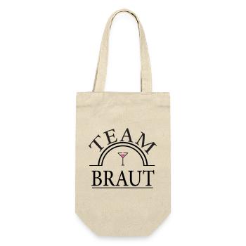 Team Bride - Coctail Glass - Gift Bag for Bottles - nature - Front