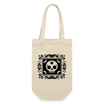 Tag des toten Schädels - Geschenkbeutel für Flaschen - Natur - Vorne