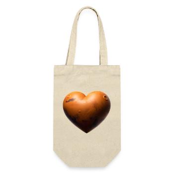 MARS-LIEBHABER – Frieden & Liebe - Geschenkbeutel für Flaschen - Natur - Vorne