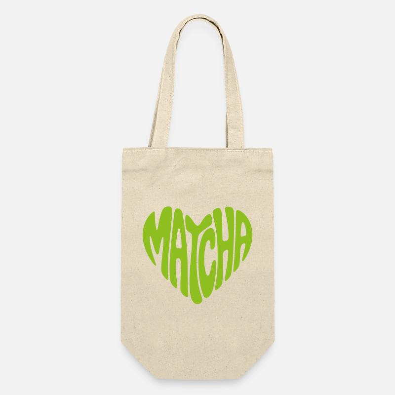 Matcha Herz Form - Geschenkbeutel für Flaschen - Natur
