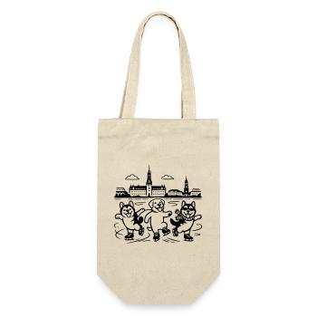 Schlittschuh Mimalistisch Line Art - Gift Bag for Bottles - nature - Front