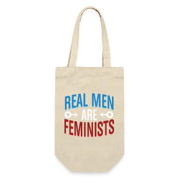 Real Men Are Feminists Equality Statement Tee - Geschenkbeutel für Flaschen - Natur - Vorne