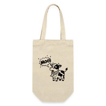 Funny Cow Moo Comic Speech Bubble - Gift Bag for Bottles - nature - Front